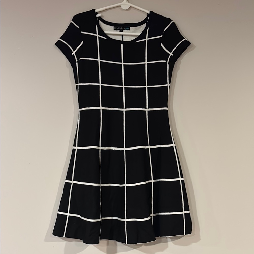 My Michelle girls Black and White A-Line Mini Dress